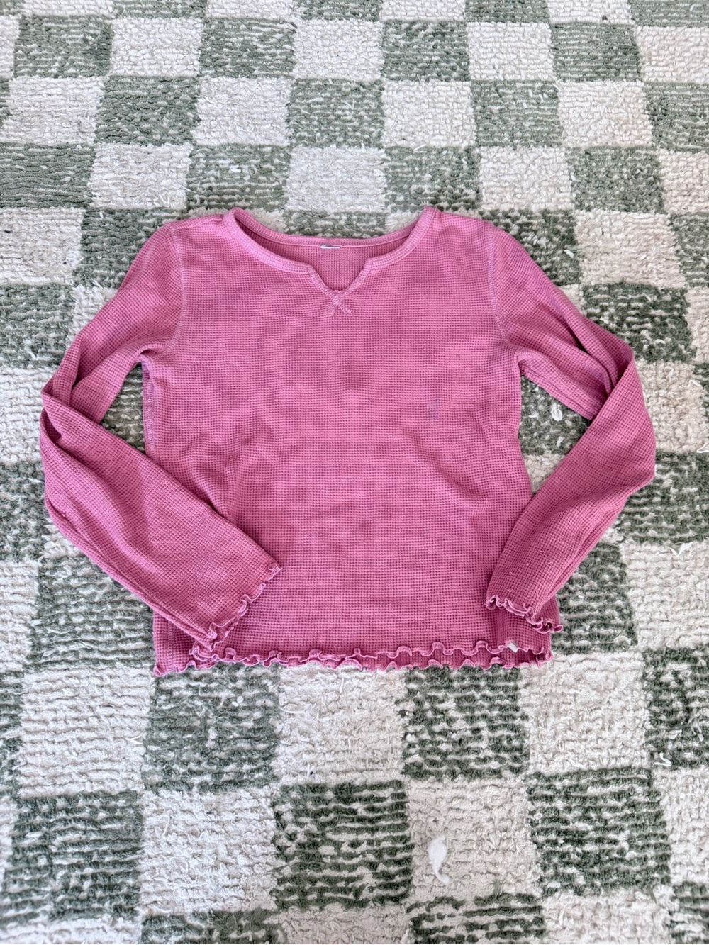 Pink Waffle-Knit Women's top